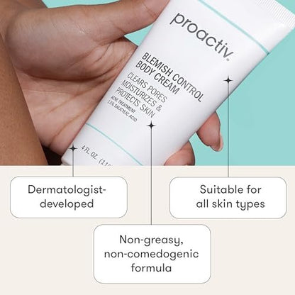 Proactiv Blemish Control Body Cream - Exfoliating Salicylic Acid Acne Treatment for Body Breakouts, 4 fl oz Avelisse