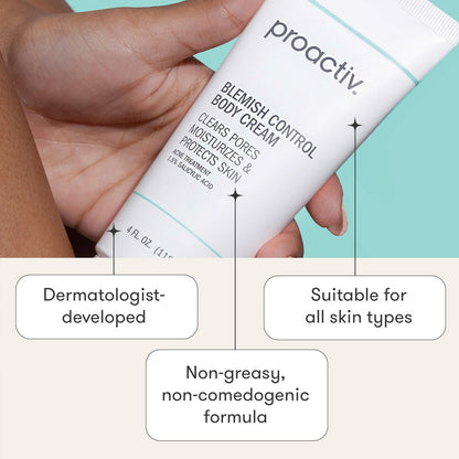 Proactiv Blemish Control Body Cream - Exfoliating Salicylic Acid Acne Treatment for Body Breakouts, 4 fl oz Avelisse