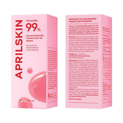 APRILSKIN TXA Niacinamide Toning Shot 99 Spicule Facial Serum - Brightening & Pore Care, 1.01 fl. oz.