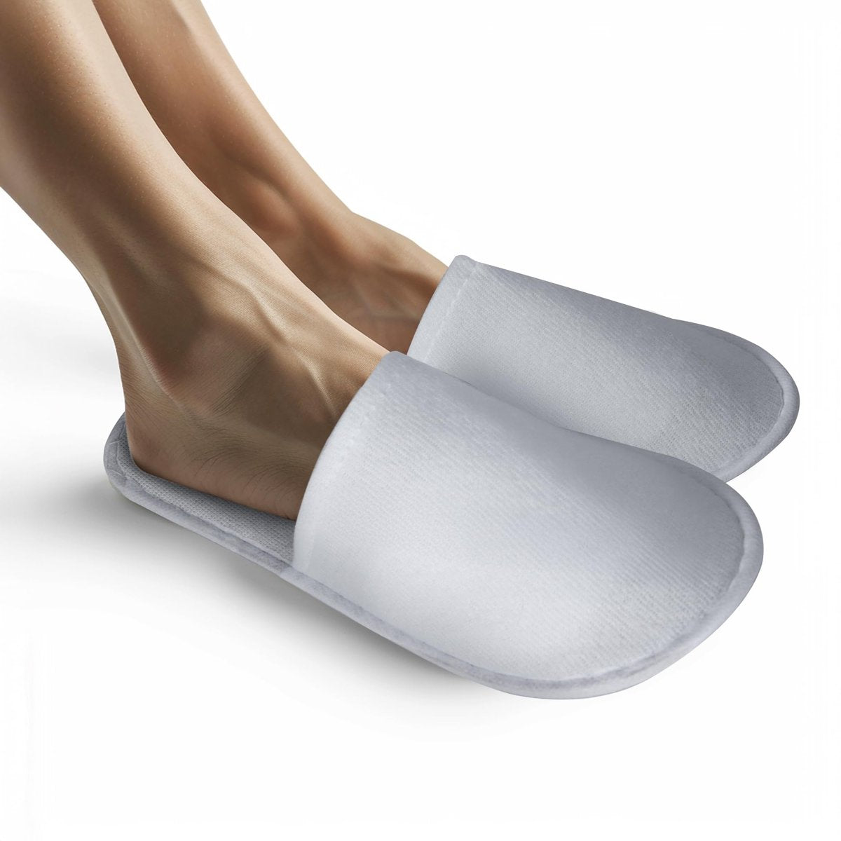UrbanRoots 28 Pairs Disposable Slippers for Guests - Bulk Hotel, Spa & Travel Slippers with Pouch, Non-Slip White House Slippers Avelisse