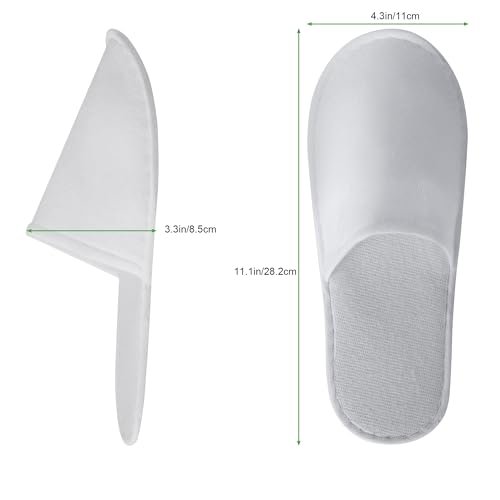 UrbanRoots 28 Pairs Disposable Slippers for Guests - Bulk Hotel, Spa & Travel Slippers with Pouch, Non-Slip White House Slippers Avelisse