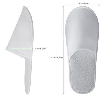 UrbanRoots 28 Pairs Disposable Slippers for Guests - Bulk Hotel, Spa & Travel Slippers with Pouch, Non-Slip White House Slippers Avelisse
