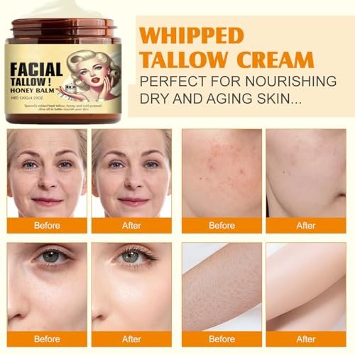 Original Grass-Fed Beef Tallow Face Balm - Natural Moisturizer for Supple Skin, 4.23 oz Avelisse