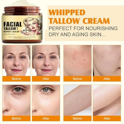 Original Grass-Fed Beef Tallow Face Balm - Natural Moisturizer for Supple Skin, 4.23 oz Avelisse