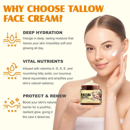 Original Grass-Fed Beef Tallow Face Balm - Natural Moisturizer for Supple Skin, 4.23 oz Avelisse