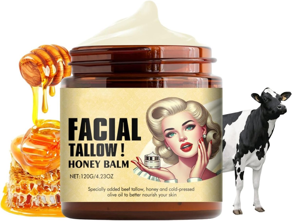 Original Grass-Fed Beef Tallow Face Balm - Natural Moisturizer for Supple Skin, 4.23 oz Avelisse