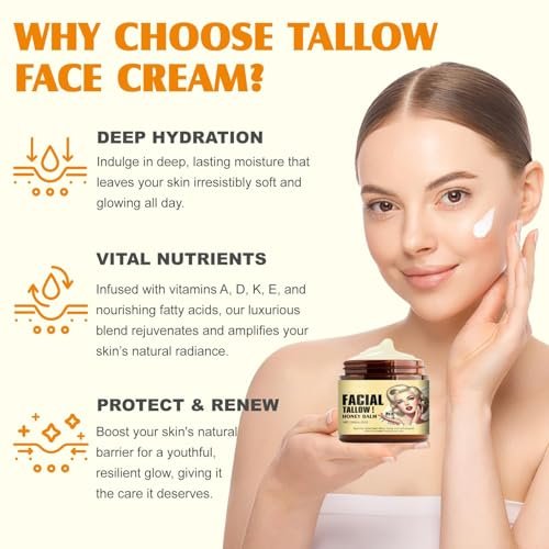 Original Grass-Fed Beef Tallow Face Balm - Natural Moisturizer for Supple Skin, 4.23 oz Avelisse