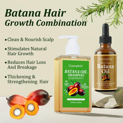 Gypsophila Batana Oil Hair Growth Bundle - Batana Oil Shampoo & 100% Pure Natural Rosemary Hair Treatment for Women & Men – Thicker, Healthier Hair Avelisse