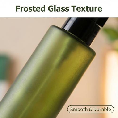 Upscale Green Matt Glass Pump Bottle 100ml/3.4oz – Luxury Lotion Pump Dispenser for Cream, Emulsion, Essence & Travel - görsel 8