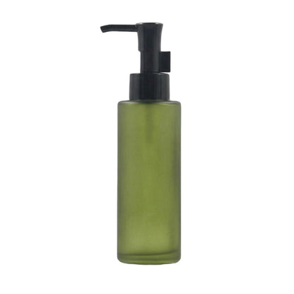Upscale Green Matt Glass Pump Bottle 100ml/3.4oz – Luxury Lotion Pump Dispenser for Cream, Emulsion, Essence & Travel