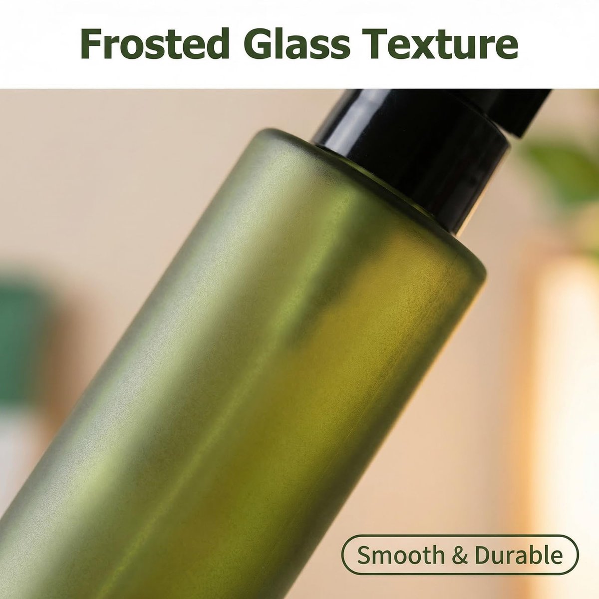 Upscale Green Matt Glass Pump Bottle 100ml/3.4oz – Luxury Lotion Pump Dispenser for Cream, Emulsion, Essence & Travel - görsel 7
