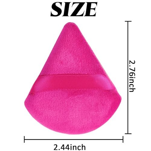 GXXMEI 30-Pack Soft Velour Triangle Powder Puffs – Pink, Reusable Face Makeup Sponges for Loose Powder, Setting Powder & Foundation - görsel 4