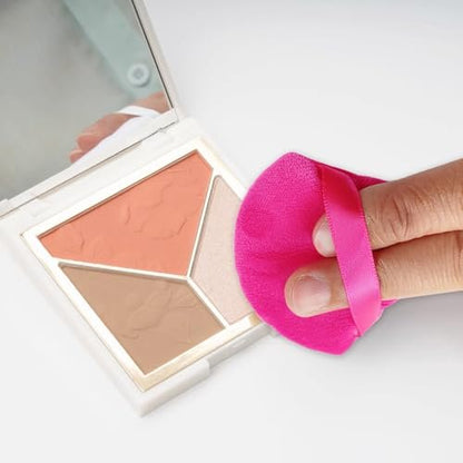 GXXMEI 30-Pack Soft Velour Triangle Powder Puffs – Pink, Reusable Face Makeup Sponges for Loose Powder, Setting Powder & Foundation