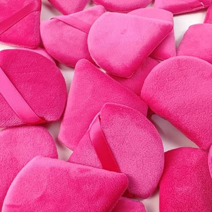 GXXMEI 30-Pack Soft Velour Triangle Powder Puffs – Pink, Reusable Face Makeup Sponges for Loose Powder, Setting Powder & Foundation