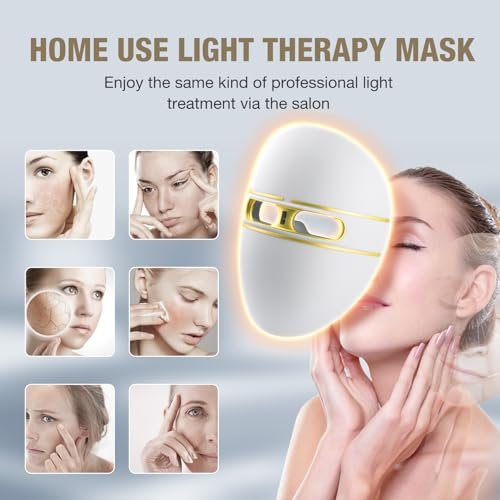 F FIWENE Pro-Grade FSA LED Light Therapy Facial Mask - Red & Blue Light Anti Aging for Face, Salon Treatment for Acne, Wrinkles & Redness at Home, Ideal Skincare Device for Birthday, Mom Gift Avelisse