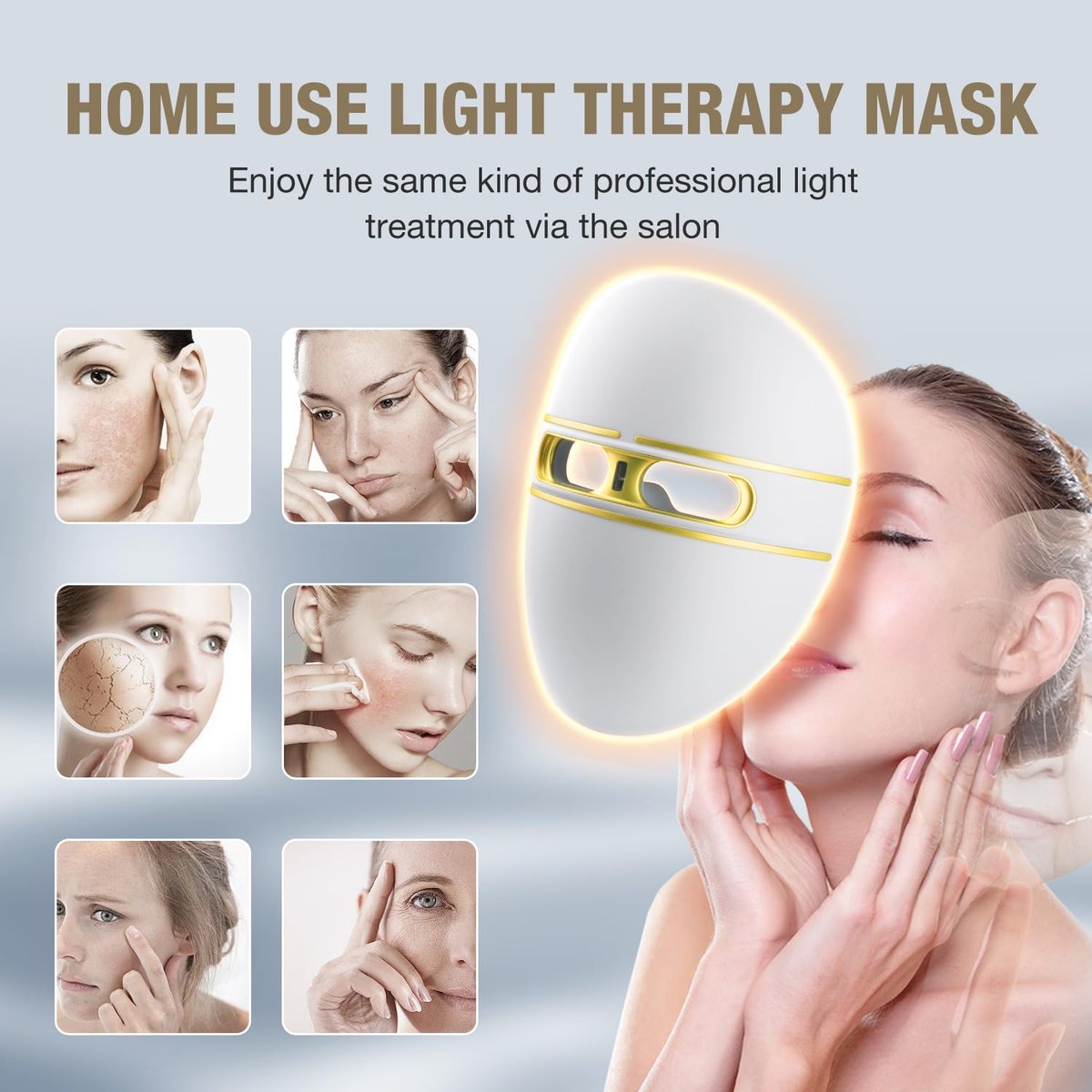 F FIWENE Pro-Grade FSA LED Light Therapy Facial Mask - Red & Blue Light Anti Aging for Face, Salon Treatment for Acne, Wrinkles & Redness at Home, Ideal Skincare Device for Birthday, Mom Gift Avelisse