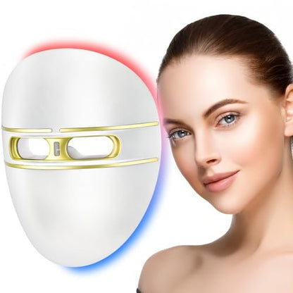 F FIWENE Pro-Grade FSA LED Light Therapy Facial Mask - Red & Blue Light Anti Aging for Face, Salon Treatment for Acne, Wrinkles & Redness at Home, Ideal Skincare Device for Birthday, Mom Gift Avelisse