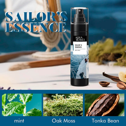 AQUA BLANCE Body Spray for Men – 3-Pack Long-Lasting Refreshing Spray (Ironwood Spice, Sailor's Essence, Leather Citrus) 3.4 Fl Oz Each Avelisse