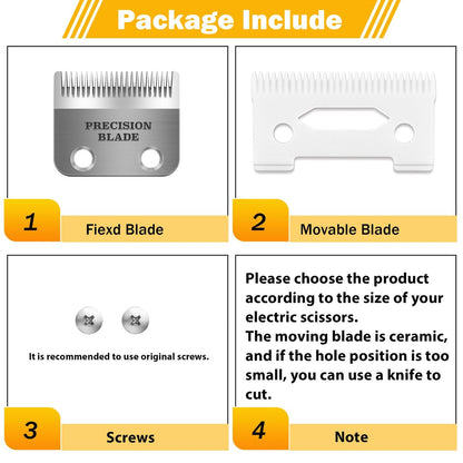 OwnLifeYF Precision Blade Fit for Wahl Clippers - 2 Holes Adjustable Carbon Steel Replacement Blade (Silver, 1 Pack)