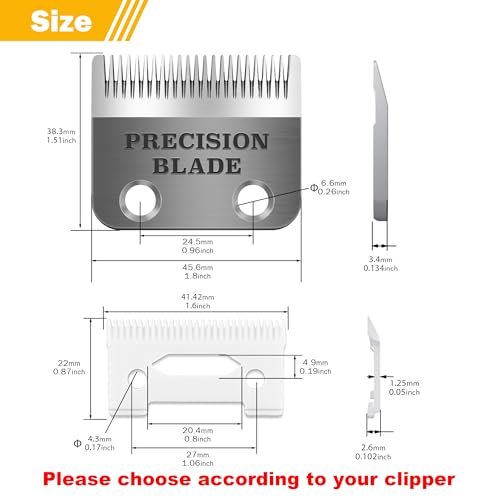 OwnLifeYF Precision Blade Fit for Wahl Clippers - 2 Holes Adjustable Carbon Steel Replacement Blade (Silver, 1 Pack) - görsel 6