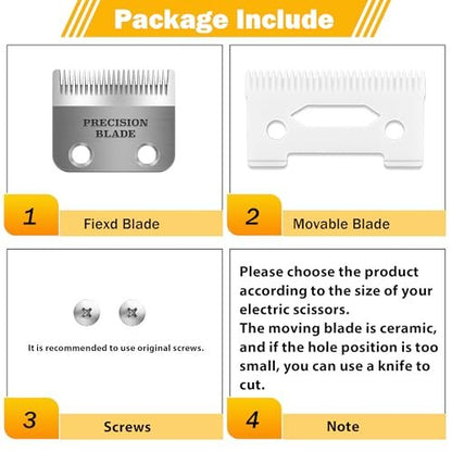 OwnLifeYF Precision Blade Fit for Wahl Clippers - 2 Holes Adjustable Carbon Steel Replacement Blade (Silver, 1 Pack)