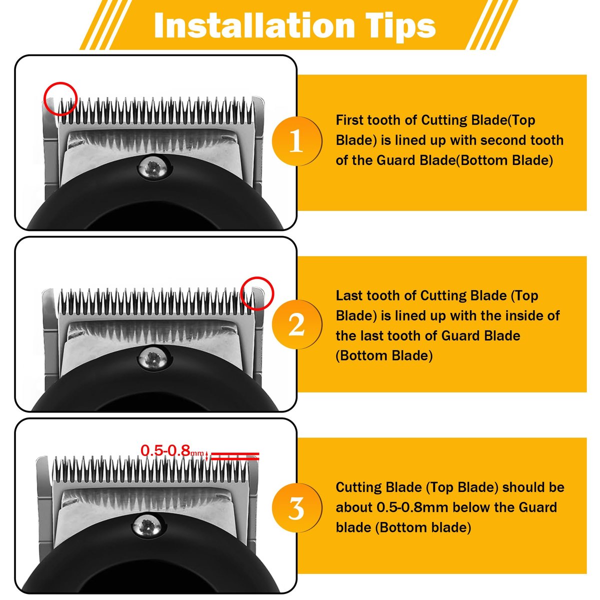 OwnLifeYF Precision Blade Fit for Wahl Clippers - 2 Holes Adjustable Carbon Steel Replacement Blade (Silver, 1 Pack) - görsel 11