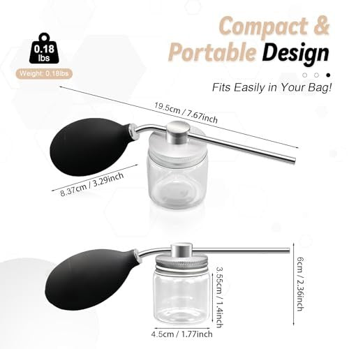 Refillable Powder Spray Bottle for Hair Building Fibers, Dry Shampoo & Cosmetic Powders - Leak-Proof Hair Fiber Applicator with Precision Nozzle, Portable Powder Dispenser for Men and Women - görsel 5