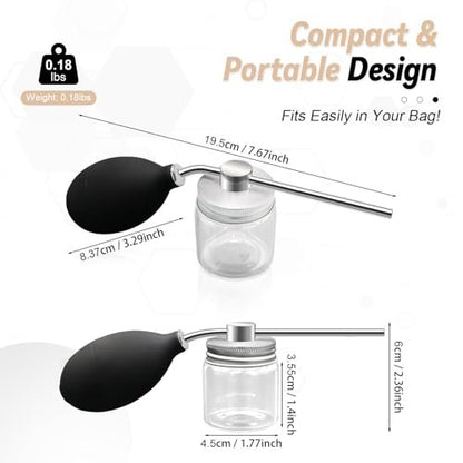 Refillable Powder Spray Bottle for Hair Building Fibers, Dry Shampoo & Cosmetic Powders - Leak-Proof Hair Fiber Applicator with Precision Nozzle, Portable Powder Dispenser for Men and Women