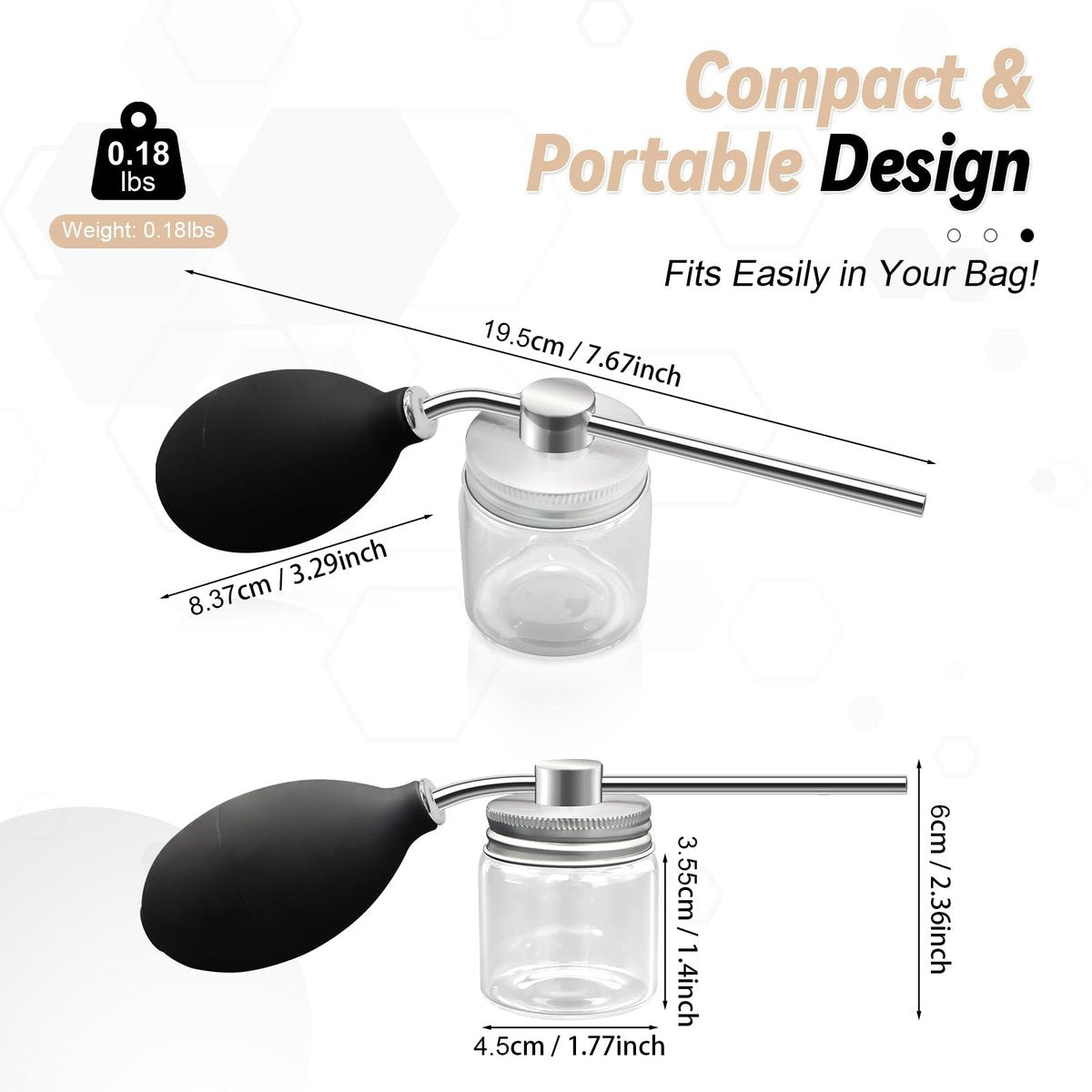 Refillable Powder Spray Bottle for Hair Building Fibers, Dry Shampoo & Cosmetic Powders - Leak-Proof Hair Fiber Applicator with Precision Nozzle, Portable Powder Dispenser for Men and Women - görsel 6