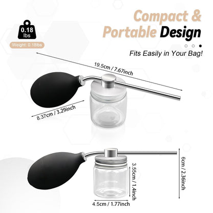 Refillable Powder Spray Bottle for Hair Building Fibers, Dry Shampoo & Cosmetic Powders - Leak-Proof Hair Fiber Applicator with Precision Nozzle, Portable Powder Dispenser for Men and Women