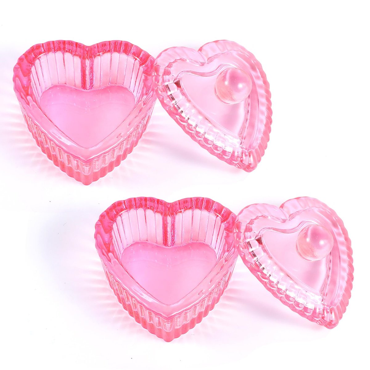 Nogeqi 2-Pack Glass Crystal Dappen Dish with Lid for Acrylic Nail Monomer - Pink Avelisse