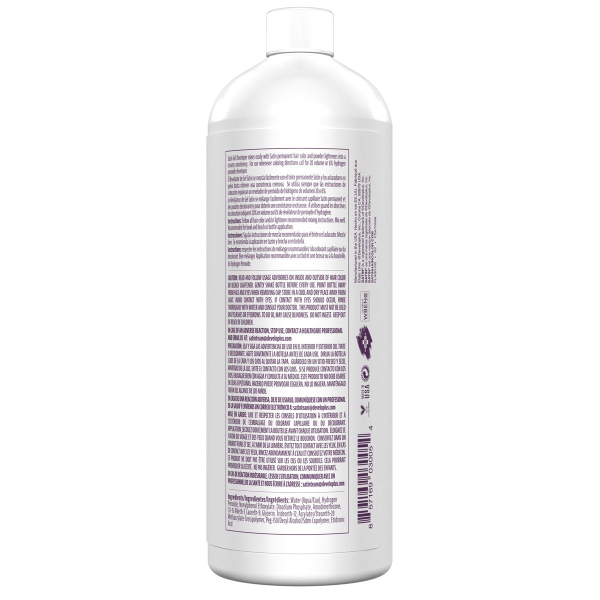 Satin Ultra Vivid Fashion Colors Oxide Developer 20 Volume 32 oz – Professional Hair Color Developer Avelisse