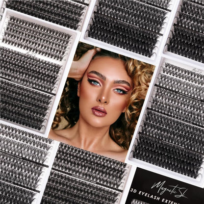 320 Pcs Lash Clusters Extension Kit - 30D 40D 80D 100D Individual Lashes 12-20mm with Bond, Seal, Remover & Tweezers - DIY Eyelash Extensions for Beginners & Pros