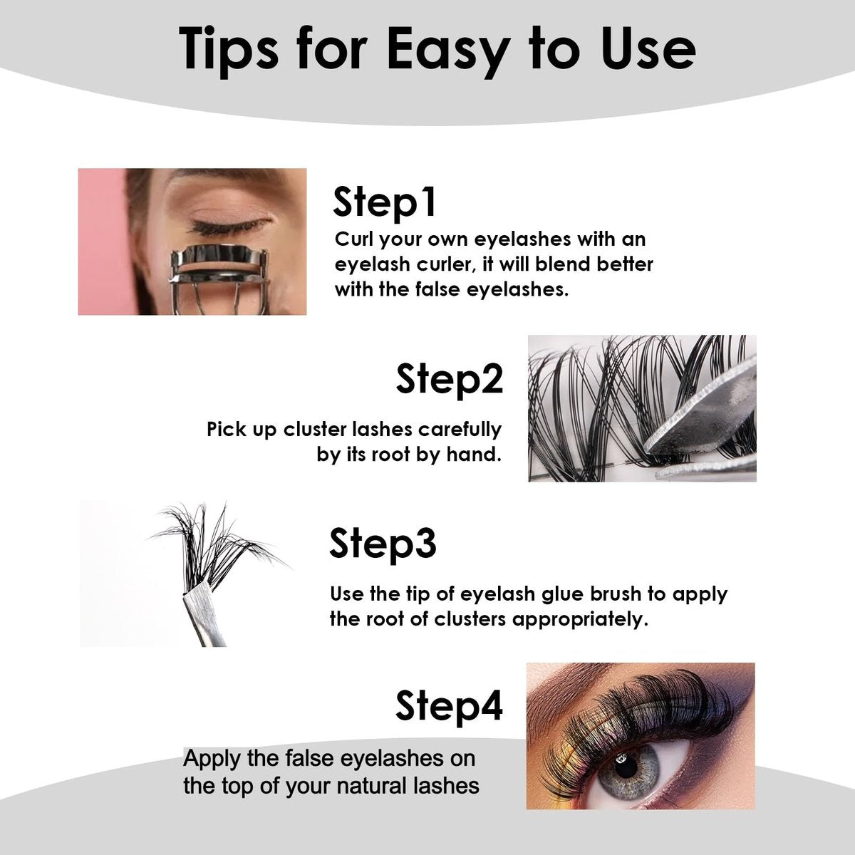 320 Pcs Lash Clusters Extension Kit - 30D 40D 80D 100D Individual Lashes 12-20mm with Bond, Seal, Remover & Tweezers - DIY Eyelash Extensions for Beginners & Pros - görsel 13