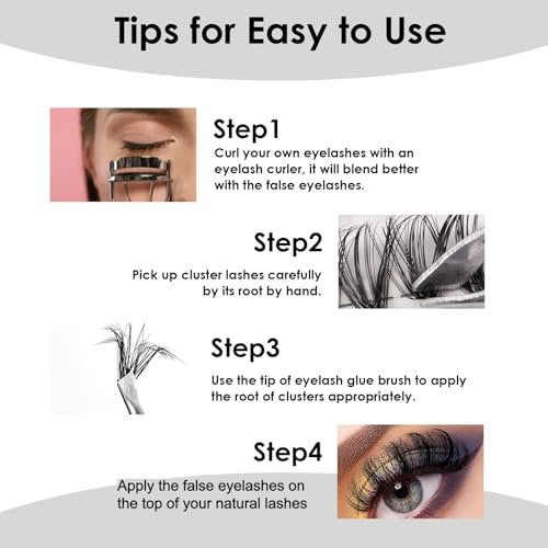 320 Pcs Lash Clusters Extension Kit - 30D 40D 80D 100D Individual Lashes 12-20mm with Bond, Seal, Remover & Tweezers - DIY Eyelash Extensions for Beginners & Pros - görsel 14