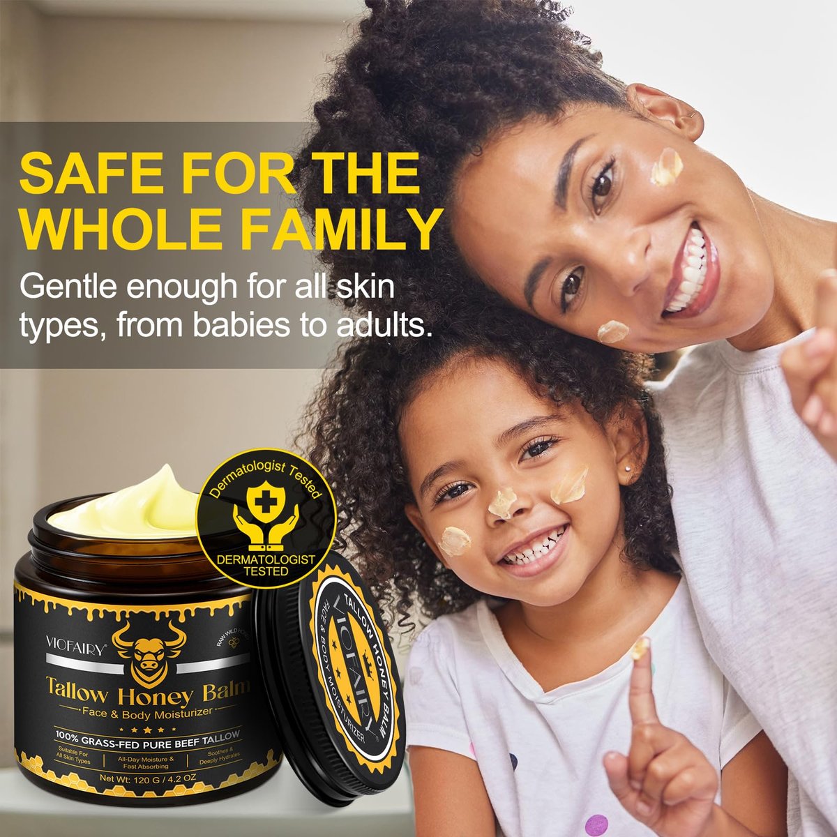 KZUO Beef Tallow for Skin - Hydrating Tallow Balm with Raw Honey and Beeswax, Grass-Fed Beef Tallow & Raw Wild Honey Blend, Body & Face Moisturizer, Natural Formula, 4.2 Fl Oz Avelisse
