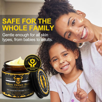 KZUO Beef Tallow for Skin - Hydrating Tallow Balm with Raw Honey and Beeswax, Grass-Fed Beef Tallow & Raw Wild Honey Blend, Body & Face Moisturizer, Natural Formula, 4.2 Fl Oz Avelisse