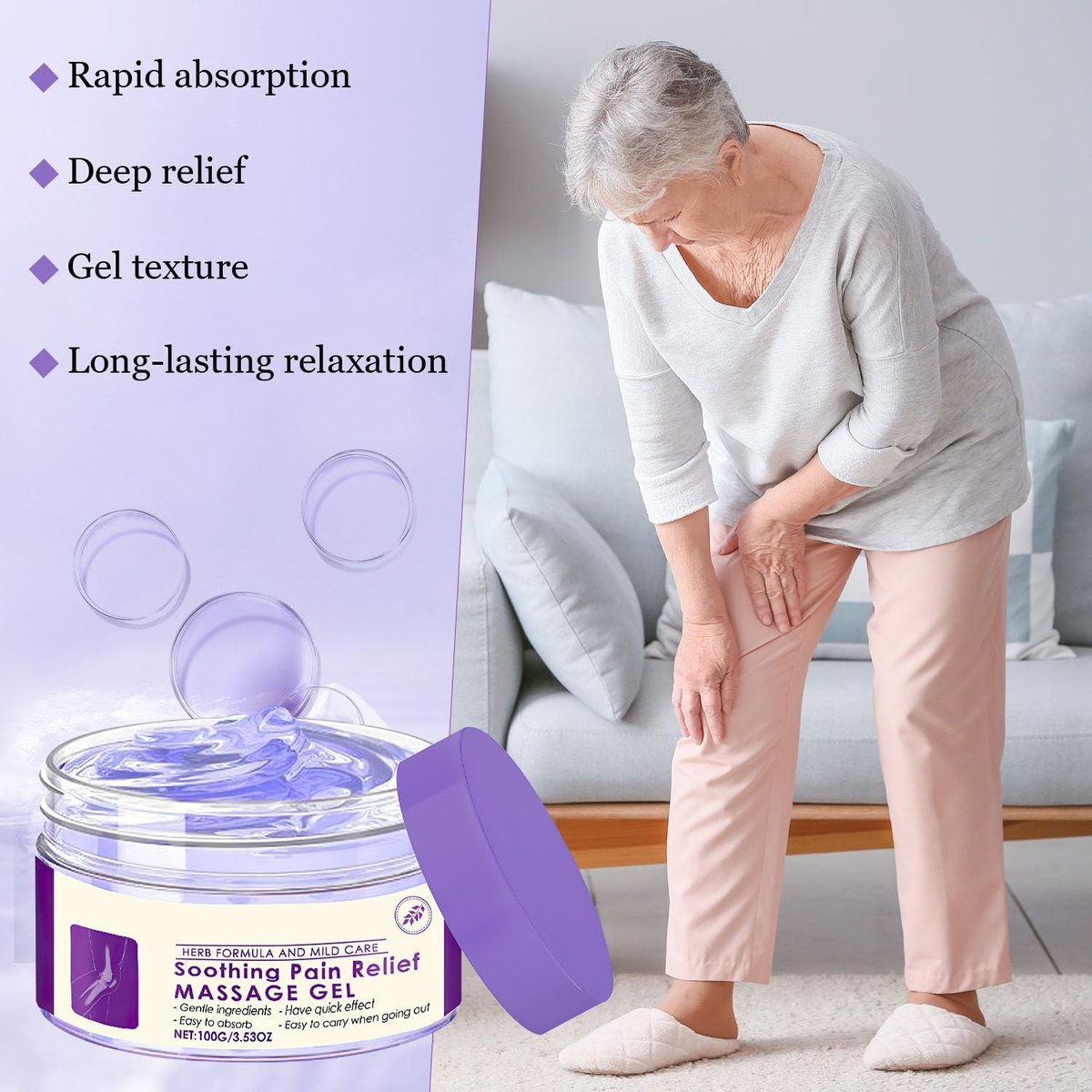 Hadaclub Joint Gel - Soothing Massage Gel for Knees, Lumbar, Neck, Hands and Feet (2-Pack) - görsel 7