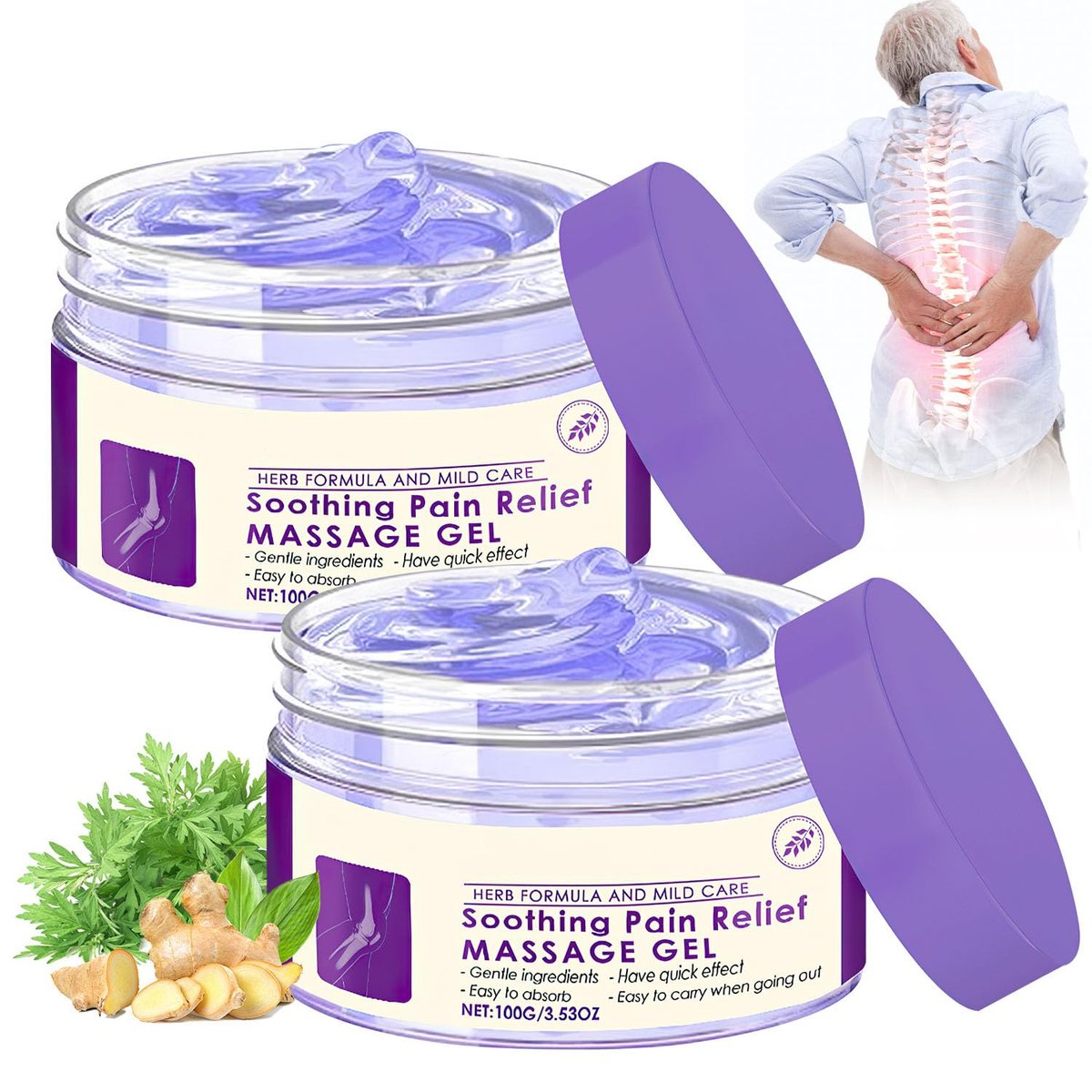 Hadaclub Joint Gel - Soothing Massage Gel for Knees, Lumbar, Neck, Hands and Feet (2-Pack) - görsel 1
