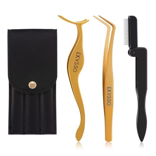 3-in-1 Cluster Eyelash Applicator Kit by ekysso | Precision Lash Tweezers for Clusters & Strip Lashes - görsel 2