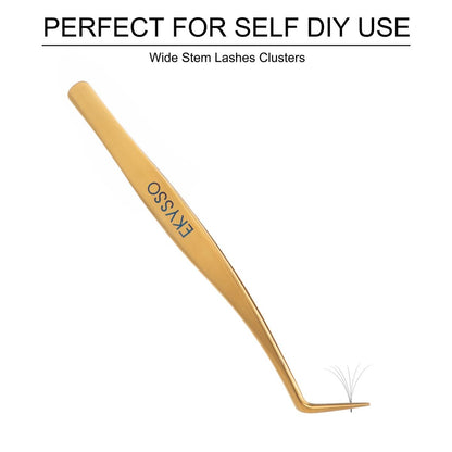 3-in-1 Cluster Eyelash Applicator Kit by ekysso | Precision Lash Tweezers for Clusters & Strip Lashes