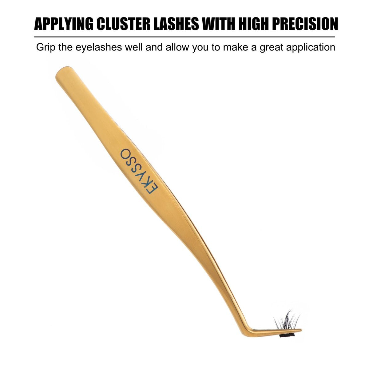3-in-1 Cluster Eyelash Applicator Kit by ekysso | Precision Lash Tweezers for Clusters & Strip Lashes - görsel 5