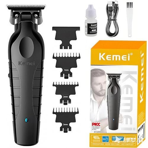 KEMEI Hair Clipper 2299 Professional Cordless & Corded Barber Clippers for Men - Rechargeable Beard Trimmer, Stainless Steel Blades, Black - görsel 2
