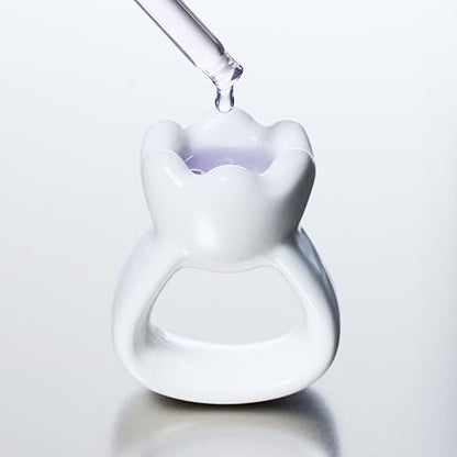 HAUA Ring Gua Sha – Premium Natural Ceramic Facial Massager for Face & Body, White Avelisse