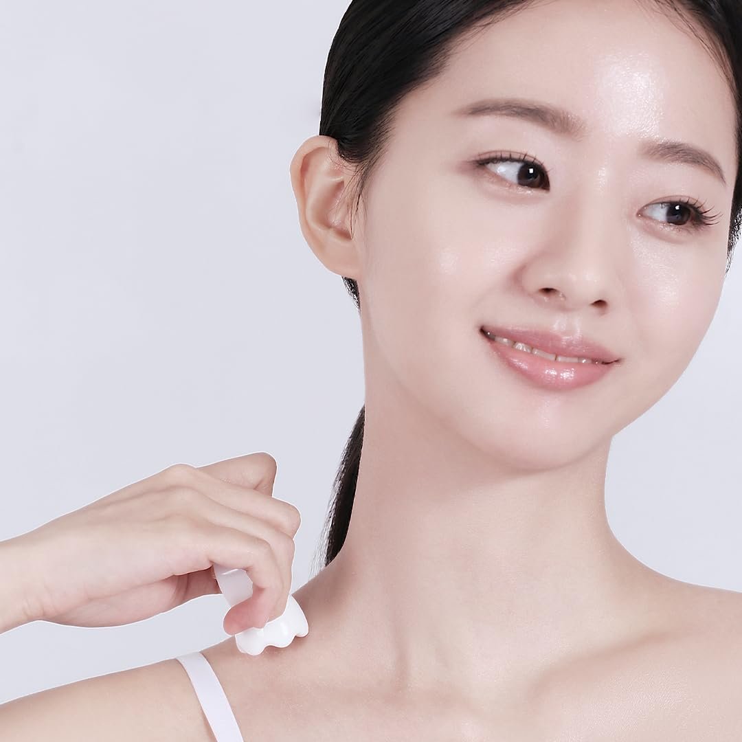HAUA Ring Gua Sha – Premium Natural Ceramic Facial Massager for Face & Body, White Avelisse