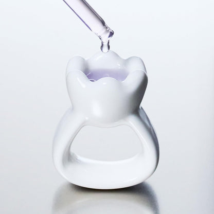 HAUA Ring Gua Sha – Premium Natural Ceramic Facial Massager for Face & Body, White Avelisse
