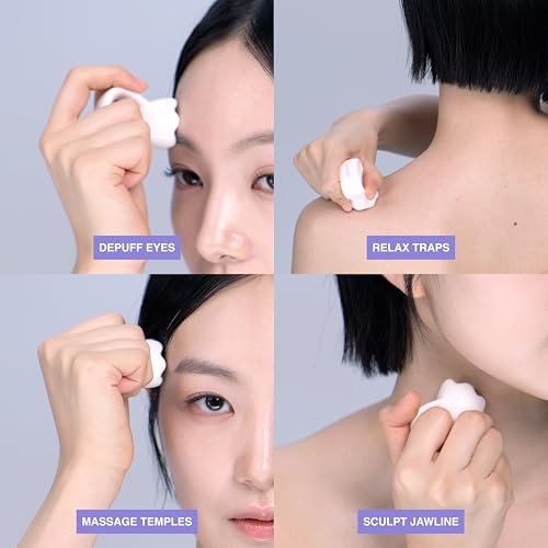 HAUA Ring Gua Sha – Premium Natural Ceramic Facial Massager for Face & Body, White Avelisse