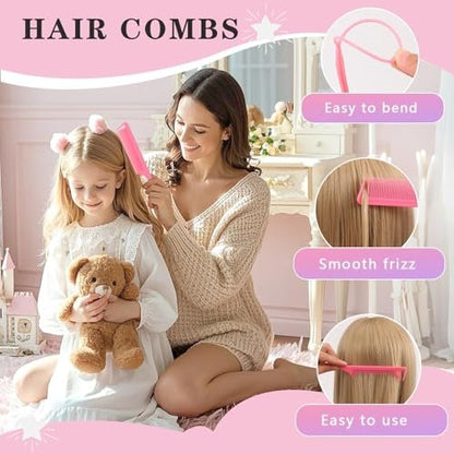 1400-Piece Hair Accessories Set for Girls – Colorful Hair Ties, Butterfly Clips, Claws, Wax Stick & Organizer Box Avelisse