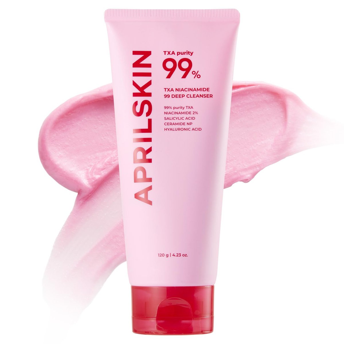 APRILSKIN TXA Niacinamide 99 Pore Care Pink Bubble Gum Deep Cleanser - 99% High-Purity TXA+Niacinamide All-in-One Cleanser for Deep Cleansing, Blackhead Care, Pore Care, Moisturizing - 4.23 fl.oz. - görsel 1