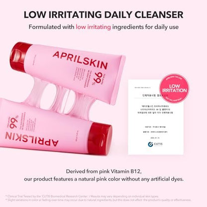 APRILSKIN TXA Niacinamide 99 Pore Care Pink Bubble Gum Deep Cleanser - 99% High-Purity TXA+Niacinamide All-in-One Cleanser for Deep Cleansing, Blackhead Care, Pore Care, Moisturizing - 4.23 fl.oz.